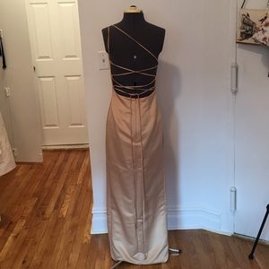 Size 6 gold beaded evening gown prom dress